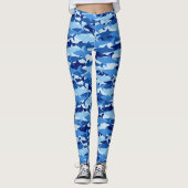 Leggings Motif de requin bleu (Devant)