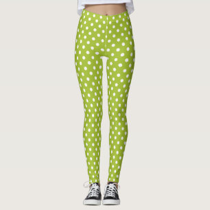 Leggings Motif de ressort avec le pois blanc