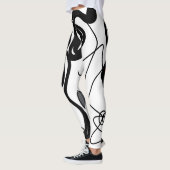 Leggings Motif de rétention : Abstrait noir, blanc, gris et (Gauche)