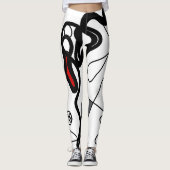 Leggings Motif de rétention : Abstrait noir, blanc, gris et (Devant)