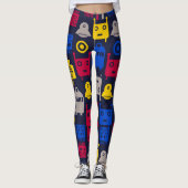 Leggings Motif de robots spatiaux (Devant)