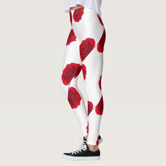 Leggings motif de roses rouges (Gauche)