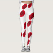 Leggings motif de roses rouges (Devant)