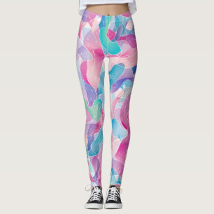 Leggings Motif de ruban abstrait pastel