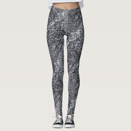 Leggings Motif de séquence argent (Devant)