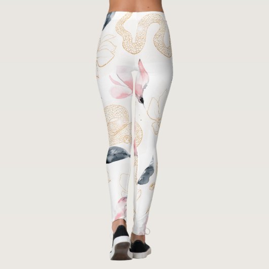 Leggings Motif de serpent rose (Dos)