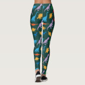 Leggings motif de silhouette de sept espèces de dinosaures (Dos)