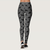 Leggings Motif de silhouettes de Briard gris et noir (Dos)