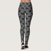 Leggings Motif de silhouettes de mastiff gris et noir (Dos)