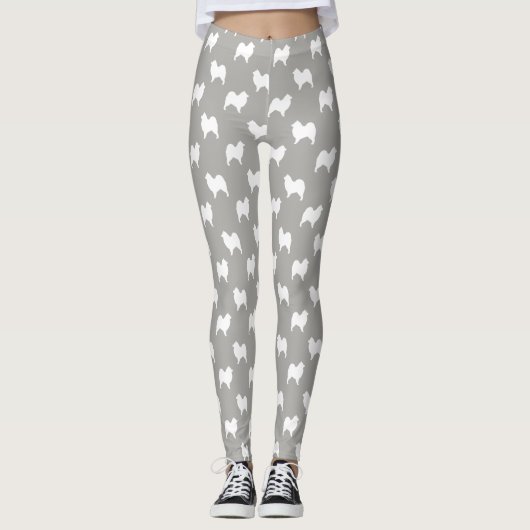 Leggings Motif de silhouettes de Samoyed (Devant)