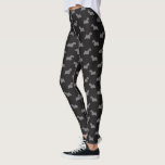 Leggings Motif de silhouettes de Sealyham Terrier<br><div class="desc">Guêtres noires et grises de motif de silhouettes de Sealyham Terrier</div>