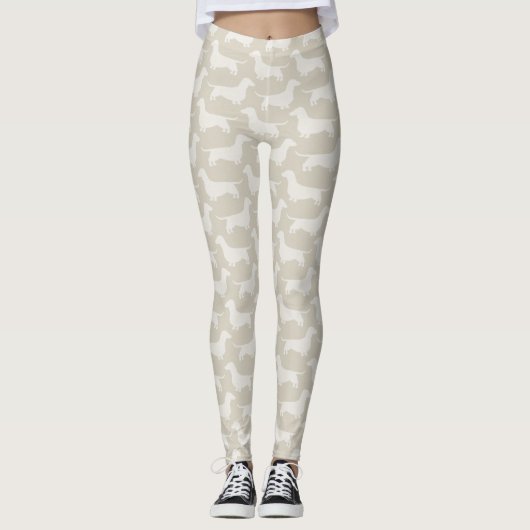 Leggings Motif de silhouettes de teckel (Devant)