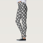 Leggings Motif de silhouettes de Terrier blanc de montagne<br><div class="desc">Westie silhouette des guêtres de motif de gris et de blanc</div>
