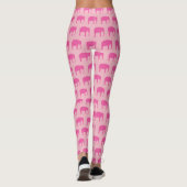 Leggings Motif de silhouettes d'éléphant rose (Dos)
