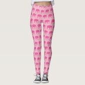 Leggings Motif de silhouettes d'éléphant rose (Devant)