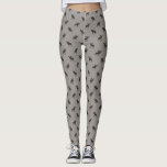 Leggings Motif de silhouettes d'orignaux<br><div class="desc">Les orignaux modèlent les guêtres grises</div>