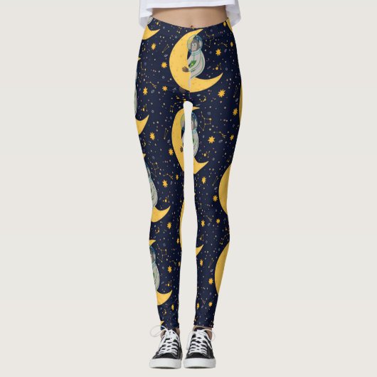 Leggings Motif de singe de l'espace (Devant)