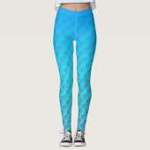 Leggings Motif de sirène en bleu et violet Aqua (Devant)