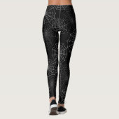 Leggings Motif de soie Web Cobweb Spider sur noir (Dos)