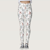 Leggings Motif de sourire de lamas (Devant)