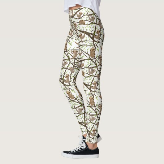 Leggings Motif de sourire de paresse (Gauche)