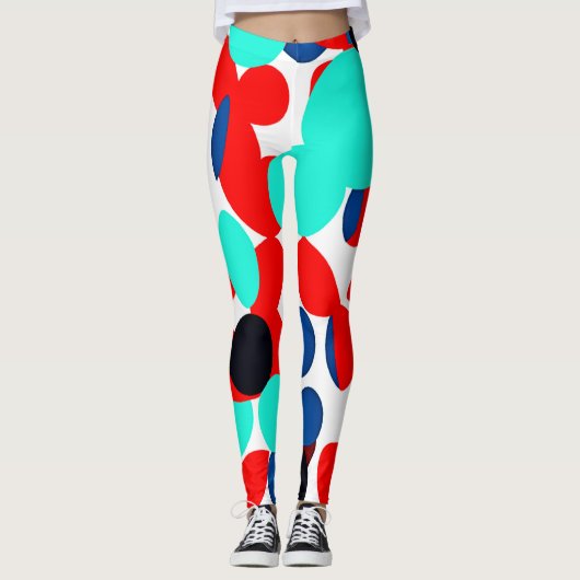 Leggings Motif de style de lecture couleur dynamique (Devant)