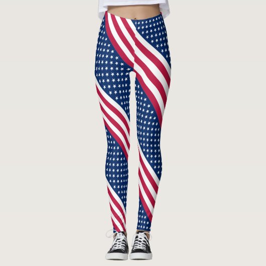 Leggings Motif de style du drapeau américain (Devant)