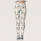 Leggings Motif de succulents florissants (Devant)