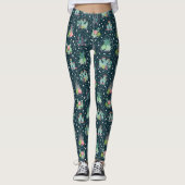 Leggings Motif de succulents géométriques (Devant)