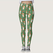 Leggings Motif de Sucre de canne de Noël de Corgi (Devant)