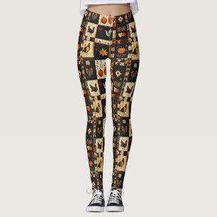 Leggings Motif de surface composée d'art populaire primitif