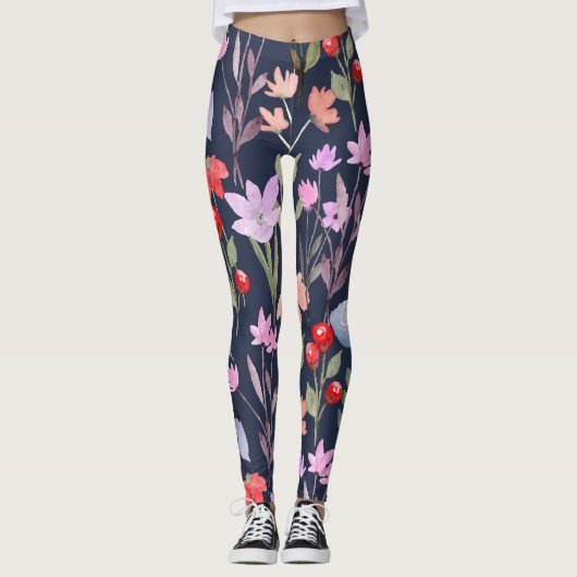 Leggings Motif de surface Florale Mode Botanique (Devant)
