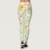 Leggings Motif de surface florale - Papier peint Abstrait é (Dos)