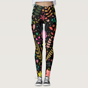 Leggings Motif de surface Florale - Papier peint Fleurs Des