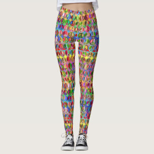 Leggings motif de symboles de paix multicolores