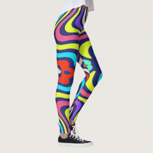 Leggings Motif de symétrie ondulante vibrant