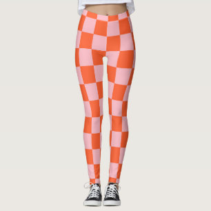 Leggings Motif de tableau de bord orange et rose