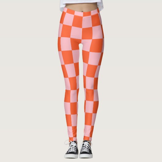 Leggings Motif de tableau de bord orange et rose (Devant)