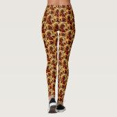 Leggings Motif de tache transparente marron mignon (Dos)