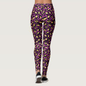 Leggings Motif de taches Leopard violet et or élégant (Dos)