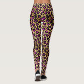 Leggings Motif de taches Leopard violet et or élégant (Dos)