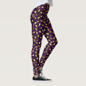 Leggings Motif de taches Leopard violet et or élégant (Droite)