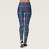 Leggings Motif de Tartan rose Turquoise bleu de Plaid Navy (Dos)