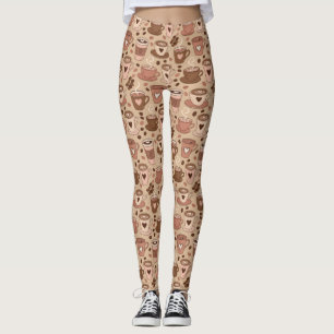 Leggings Motif de tasse de café cosy (1)