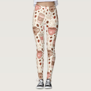 Leggings Motif de tasse de café cosy (3)