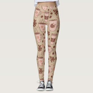 Leggings Motif de tasse de café cosy (7)