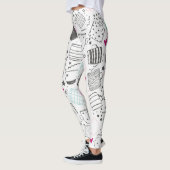 Leggings Motif de tasse dessinée à la main, conception tran (Gauche)