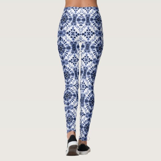 Leggings Motif de teinture bleu foncé (Dos)