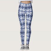 Leggings Motif de teinture bleu foncé (Devant)