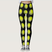 Leggings Motif De Tennis Jaune Et Noir, (Devant)